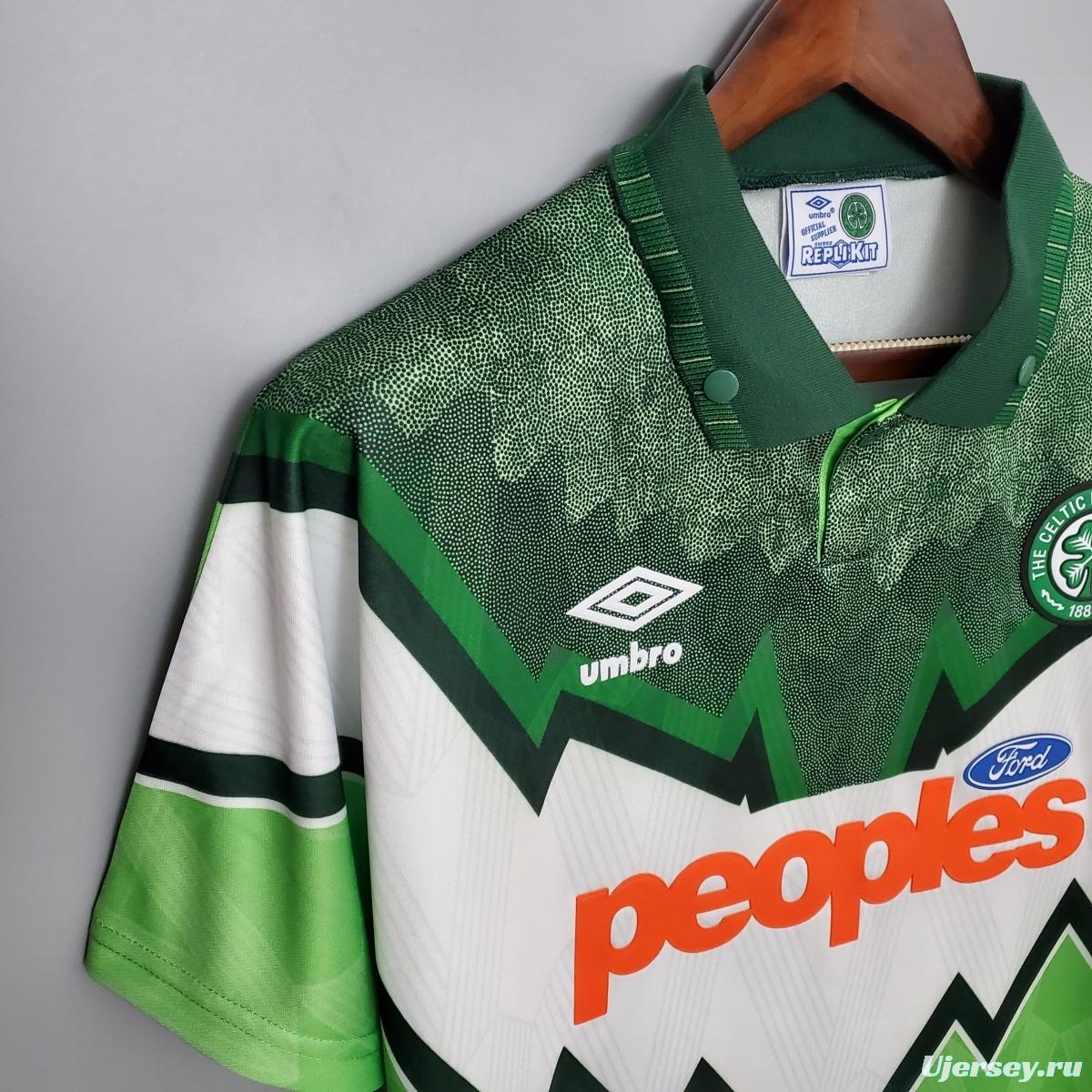 Retro 91/92 Celtic home Soccer Jersey