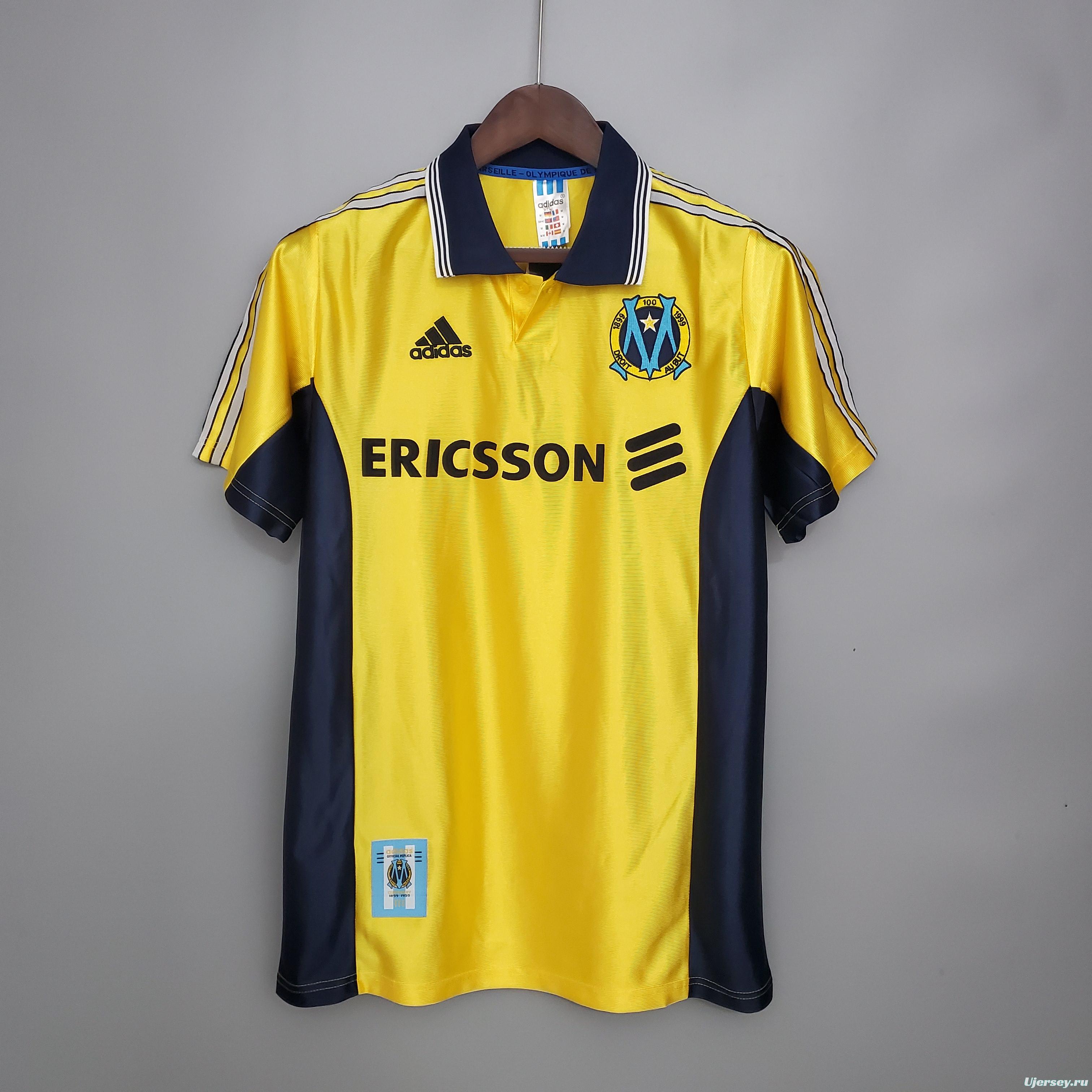 Retro 98/99 Marseille away yellow Soccer Jersey