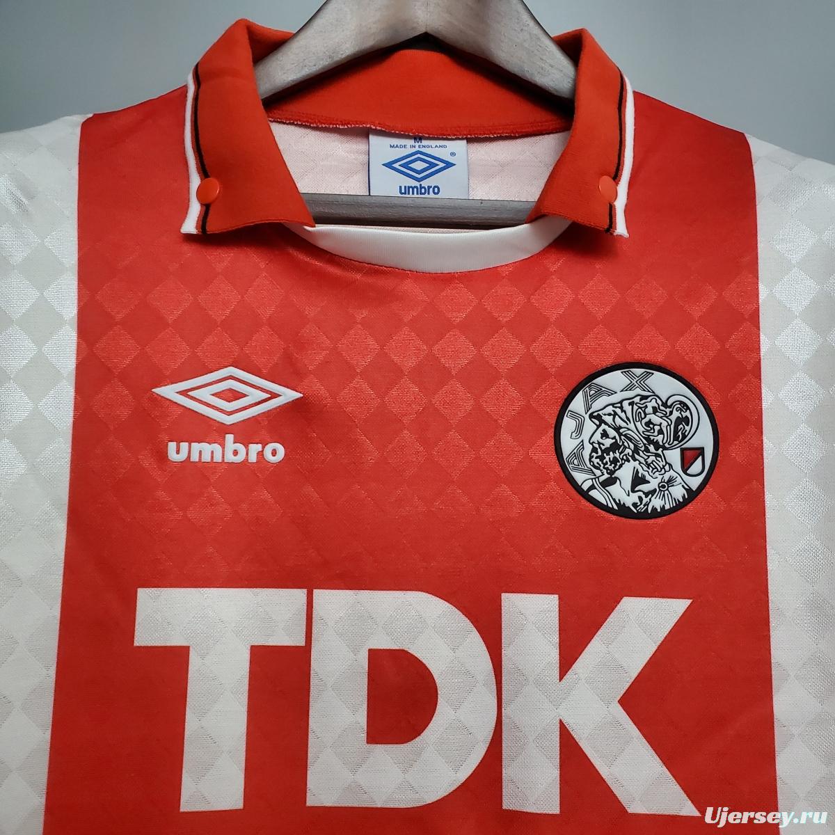 Retro 90/92 Ajax home Soccer Jersey