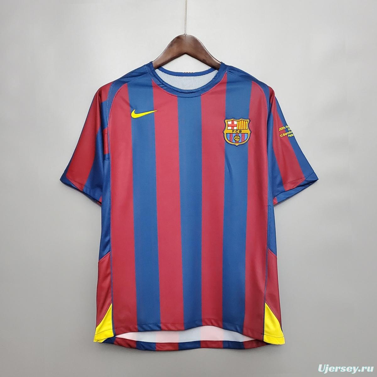 Retro Barcelona 2006 UEFA Champions League Home Soccer Jersey