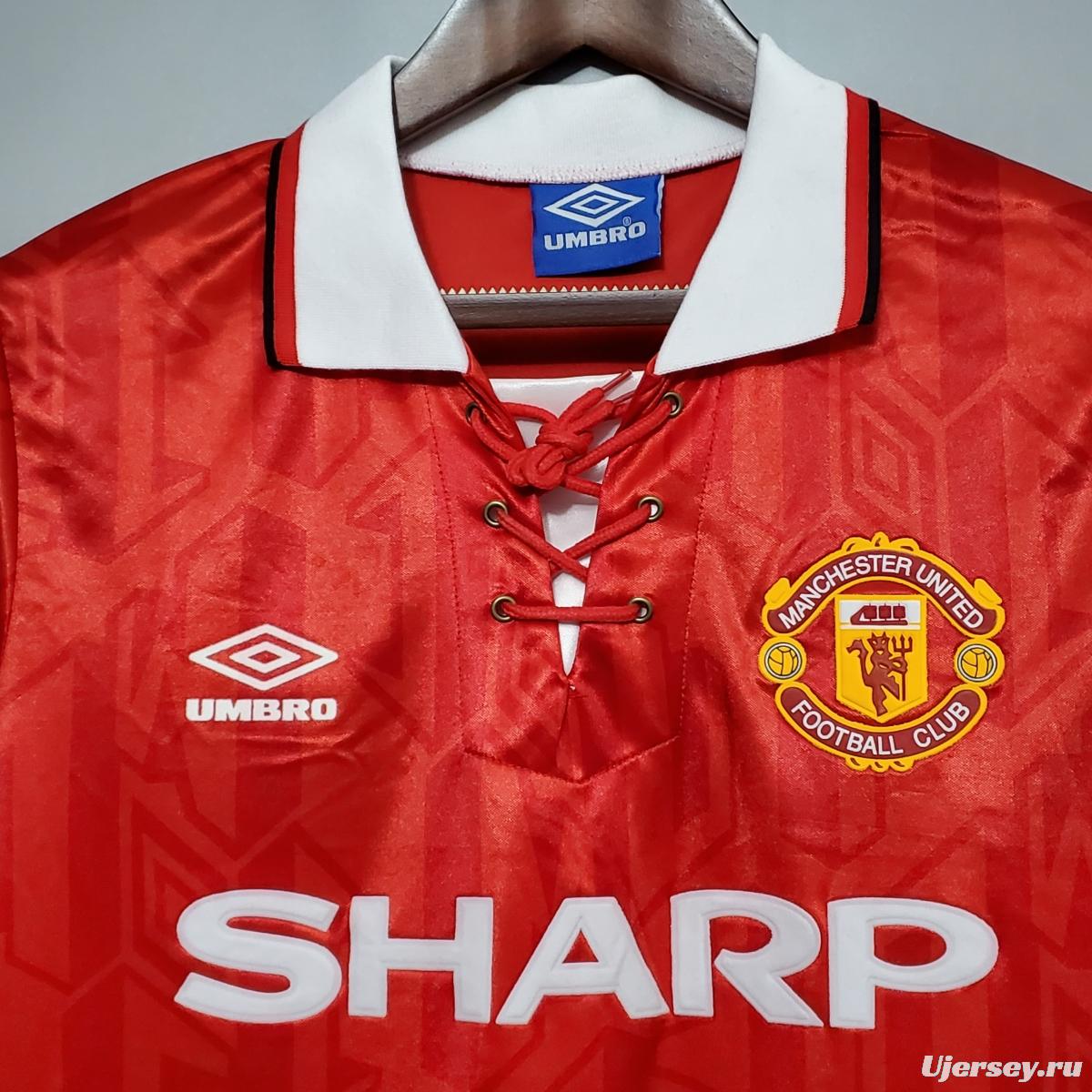 Retro 92/94 Manchester United home Soccer Jersey