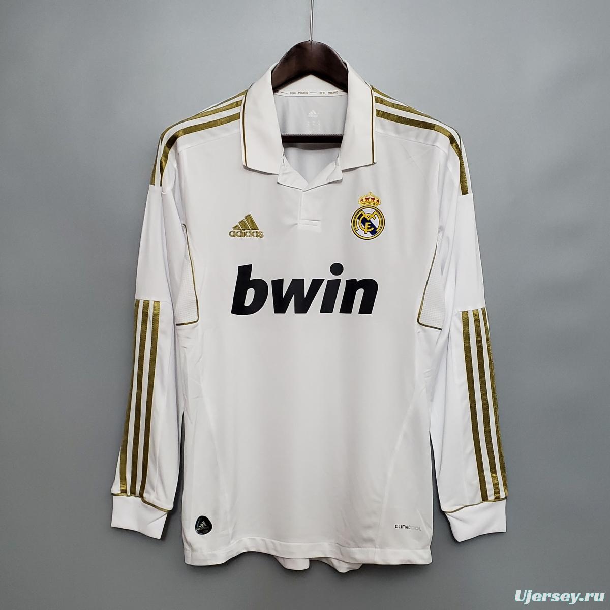 Retro Real Madrid 11/12 Long sleeve home Soccer Jersey