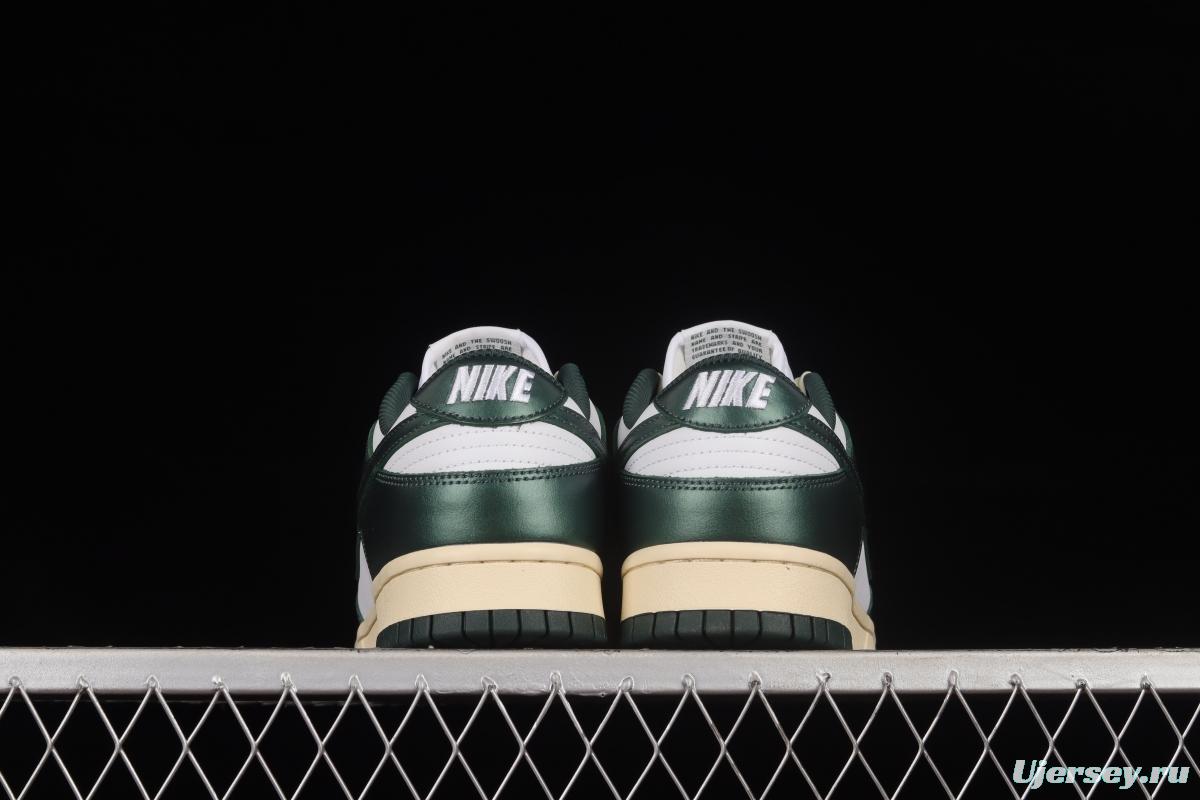 NIKE SB DUNK Low Vintage Green Navy Green Distressed SB Buckle Backboard Fashion Casual Sneakers DQ8580-100