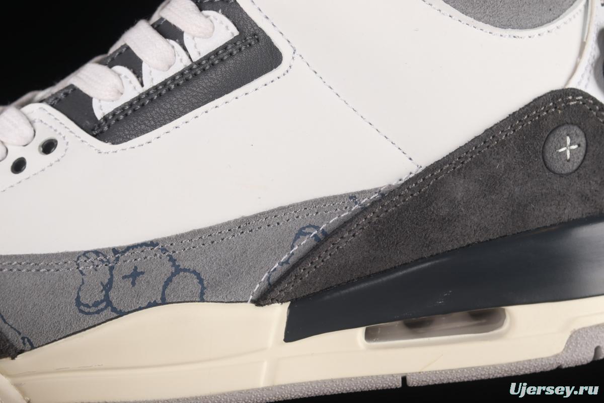 Kaws x Air Jordan 3 AJ3 co-signed custom-made cultural basketball shoes