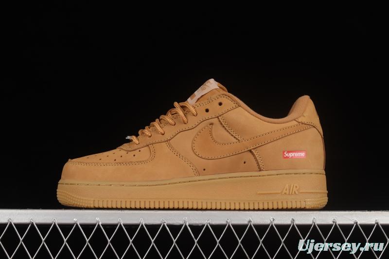 Supreme x NIKE Air Force 1 Low AF1 Collaboration Wheat Suede Low-Top Casual Sneakers DN1555-200