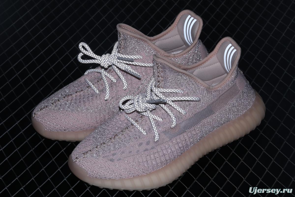 Adidas Yeezy 350 Boost V2 Synth FV5666 Darth Coconut 350 second generation silver powder hollowed out all over the sky BASF Boost original bottom