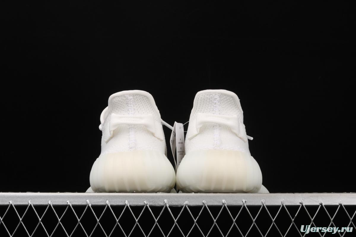 Adidas Yeezy 350V2 All White Real Boost Basf Darth coconut 350 second generation CP9366 fluorescent white BASF Boost original background