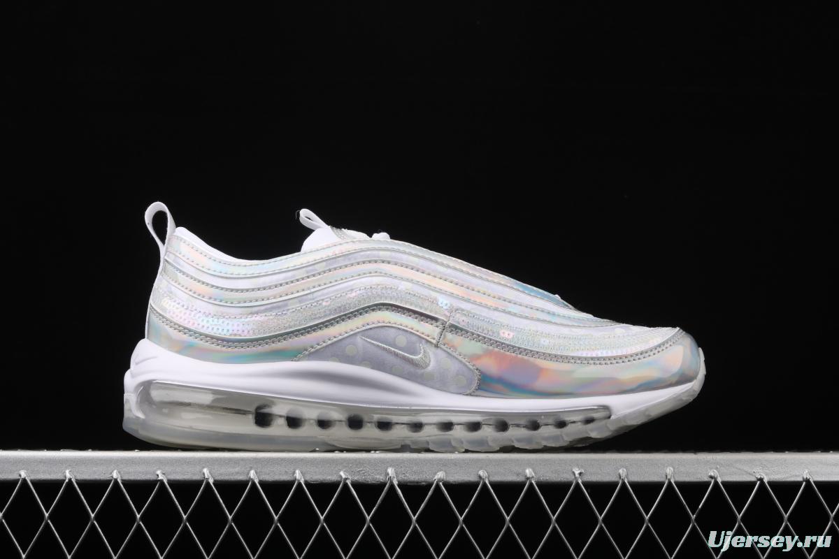 NIKE Air Max 97 PRM colorful laser reflective bullet air cushion running shoes CU8872-196