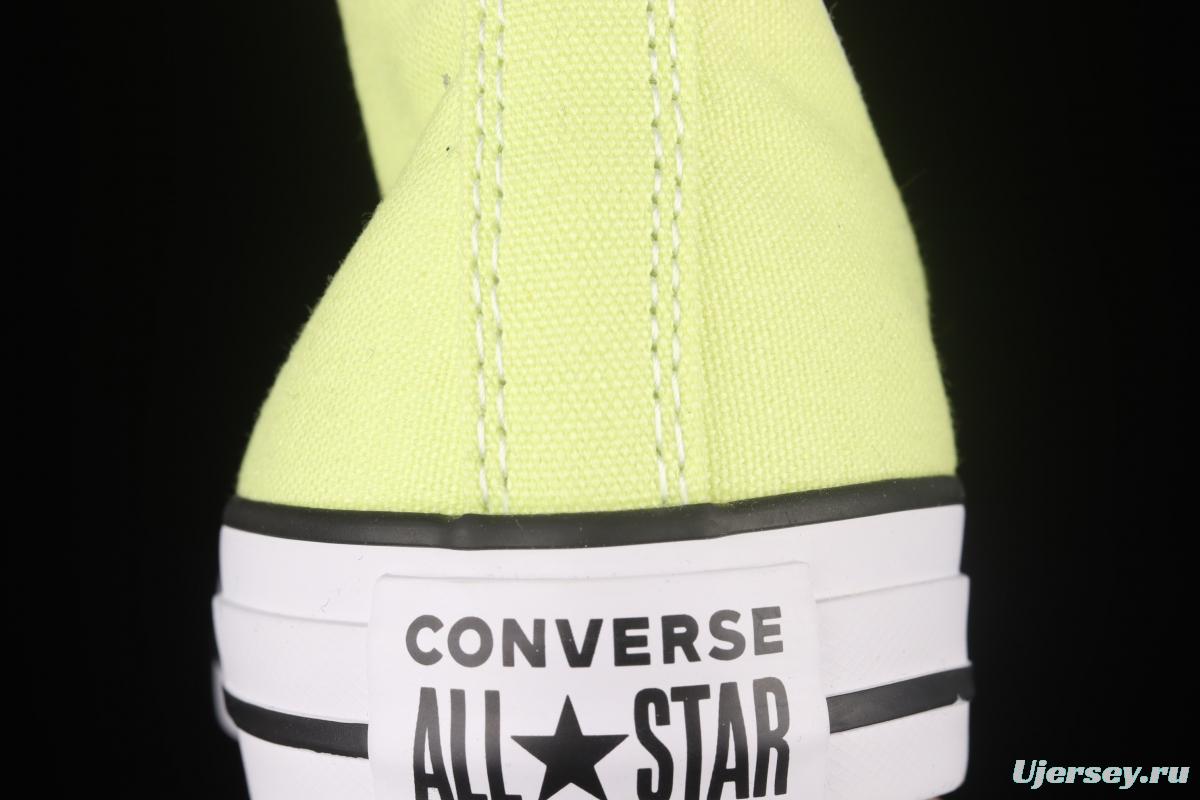 Converse All Star light colors are lemon yellow high top fashionable canvas shoes 170154C