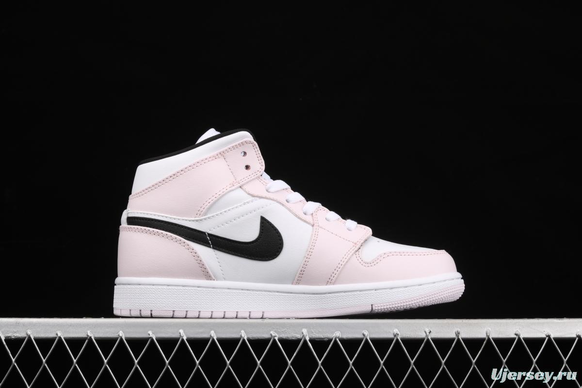 Air Jordan 1 Mid Rose Powder Violet Basketball shoes BQ6472-500