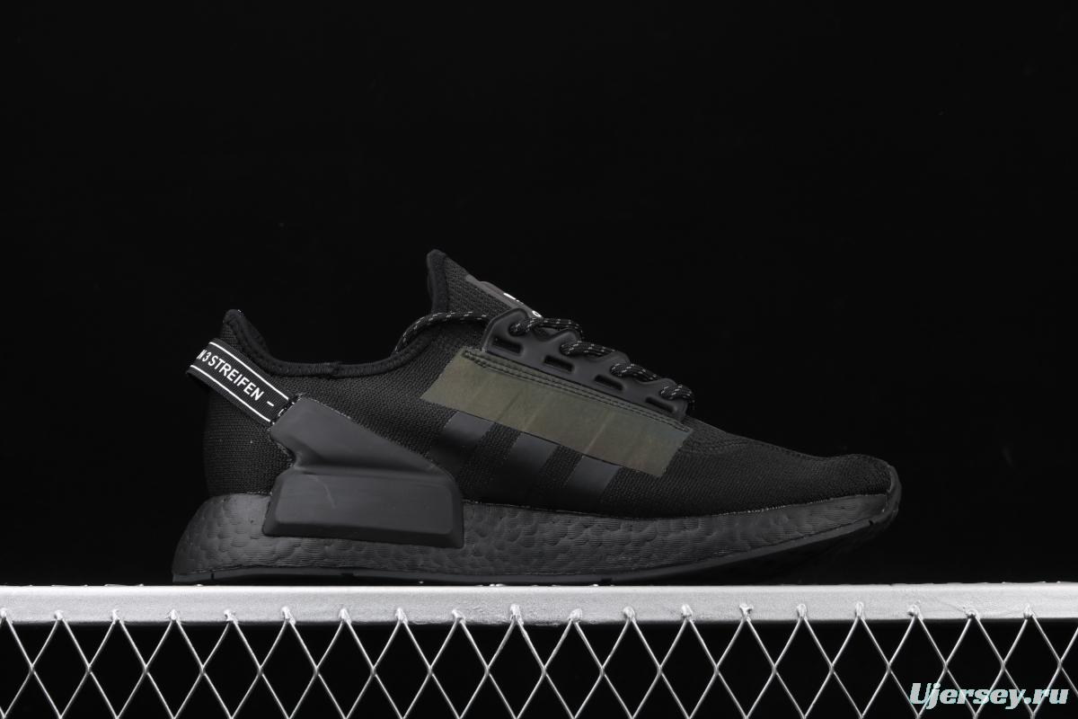 Adidas NMD R1 Boost V2 FW1961 second generation elastic knitted noodles fish scale popcorn running shoes