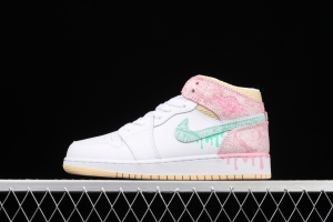 Air Jordan 1 Mid GS Ice Cream Bang Basketball shoes DD1666