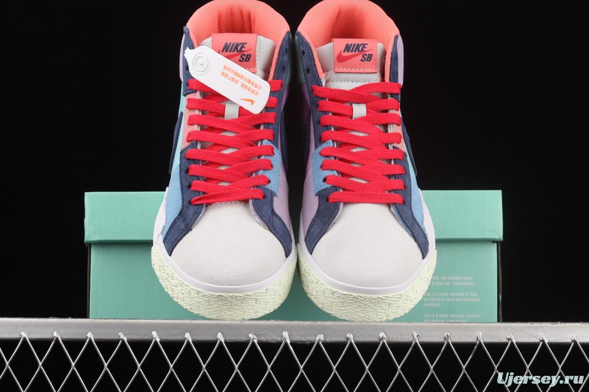 NIKE SB Zoom Blazer Mid PRM splicing broken hook leisure Zhongbang board shoes DA8854-500