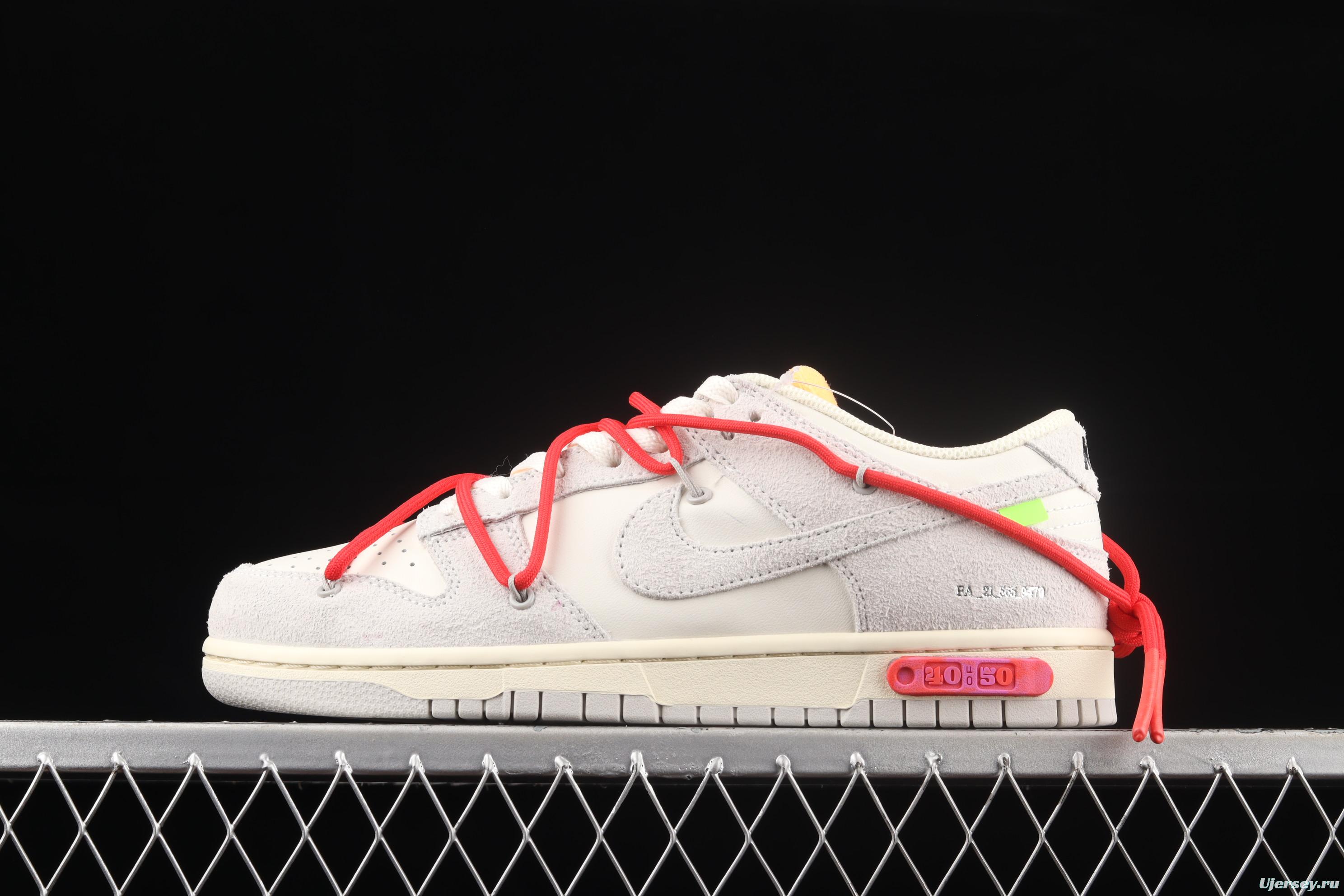 OFF-White x NIKE DUNK Low OW white gray leisure sports skateboard shoes DJ0950-103