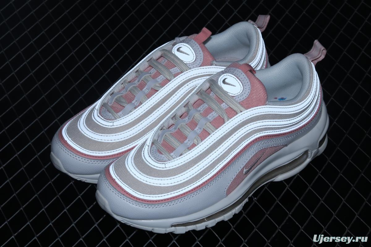 NIKE Air Max 97 White and pink 3M reflective bullet running shoes 921733-104