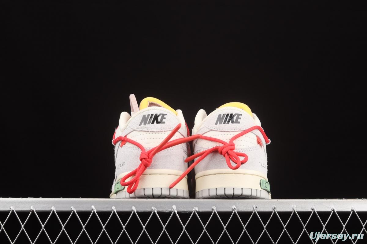 OFF-White x NIKE DUNK Low 12 of 50 OW suede SB buckle rebound fashion casual board shoes DJ0950-118