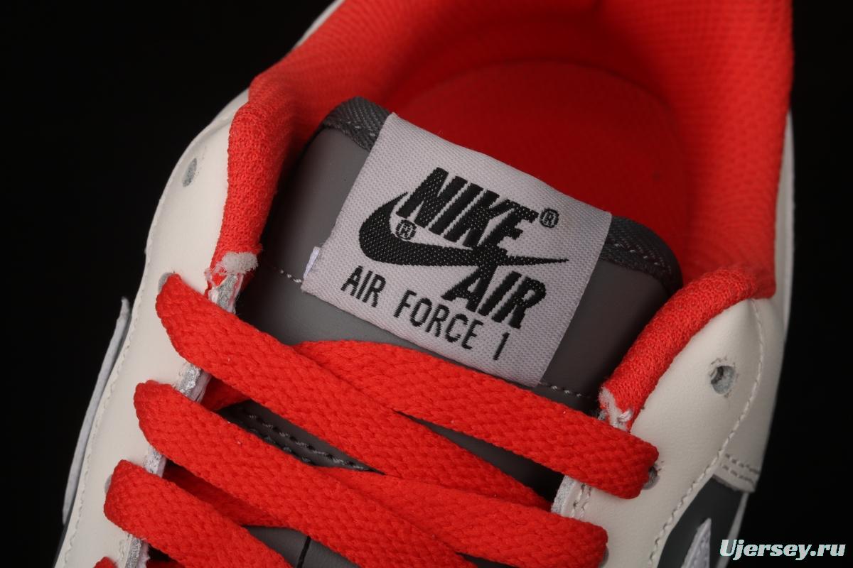 NIKE Air Force 1' 07 Low gray-red pigeon color matching low-top casual board shoes CT3427-900