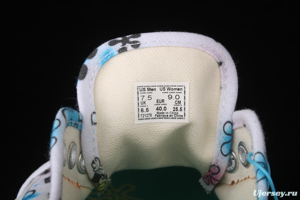 SpongeBob x Vans Authentic color printing cartoon limited edition low-top casual board shoes VN0ASHZSZAS