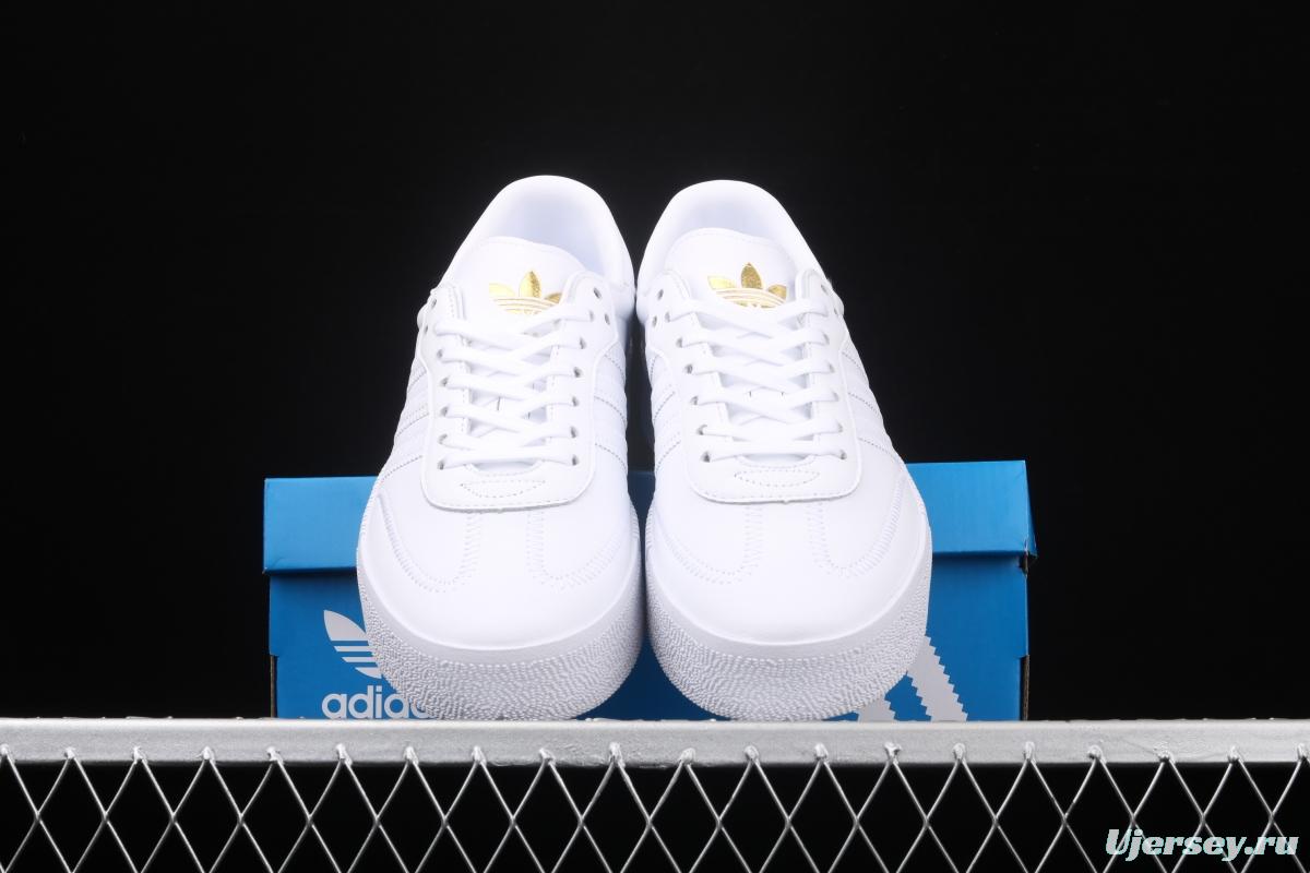 Adidas Sambarose W FU9197 clover vintage pure white thick-soled high board shoes