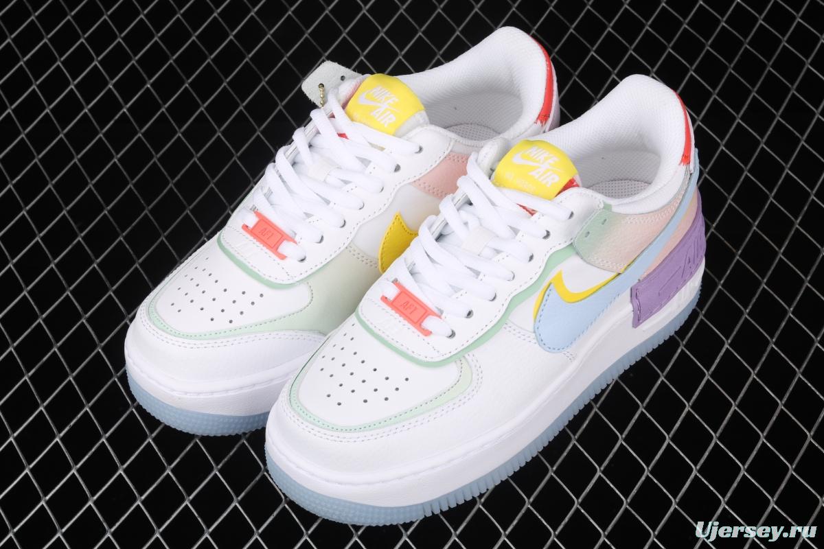 NIKE Air Force 1 ShAdidasow light weight heightened low-top board shoes CW2630-141,