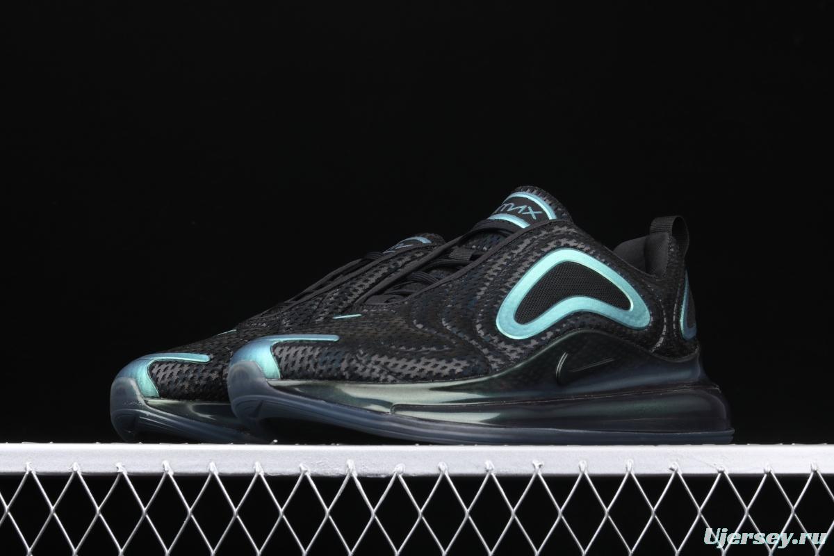 NIKE Air Max 720 Black/Blue/wave point full palm air cushion running shoes AO2924-003