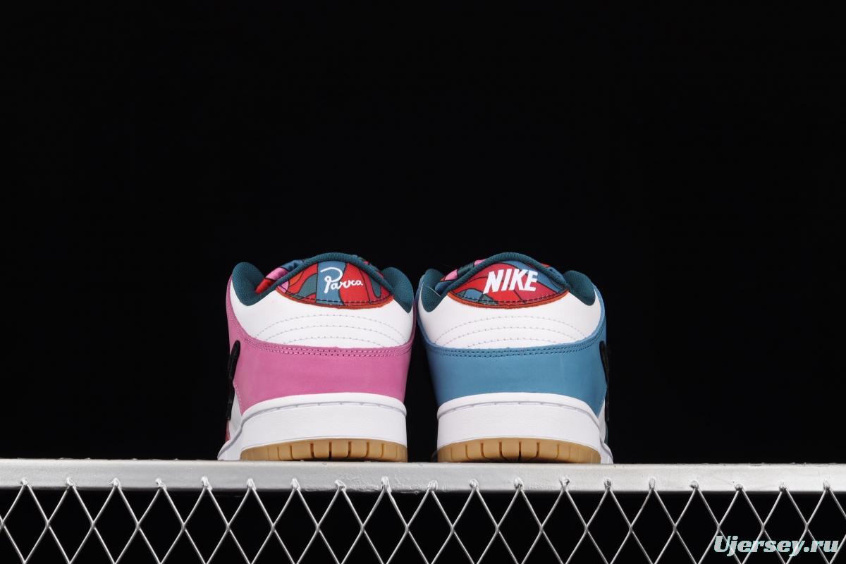 Parra x Nike SB DUNK Low Multi-Color 2021 Slam Dunk Series low-side leisure sports skateboard shoes mandarin duck color difference splicing double small hooks DH7695-2021