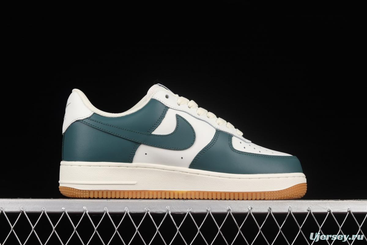 NIKE Air Force 1x07 Low rice white, dark green, low-top casual board shoes AQ2312-306