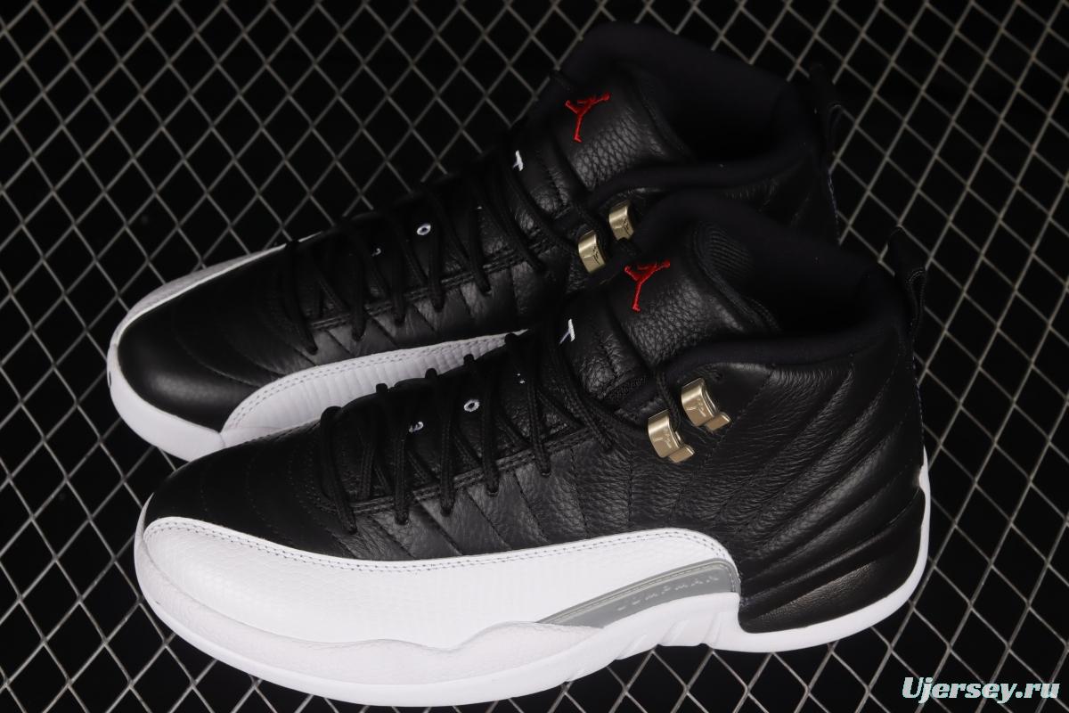 Air Jordan 12 Retro Royoffs 2 2 Black and White Silver Buckle 2022 Edition Playoffs CT8013-006
