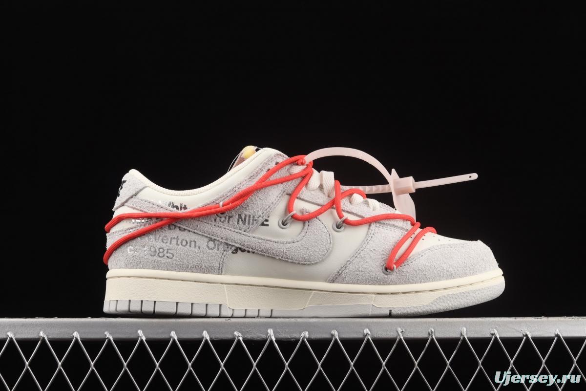 OFF-White x NIKE DUNK Low 12 of 50 OW suede SB buckle rebound fashion casual board shoes DJ0950-118