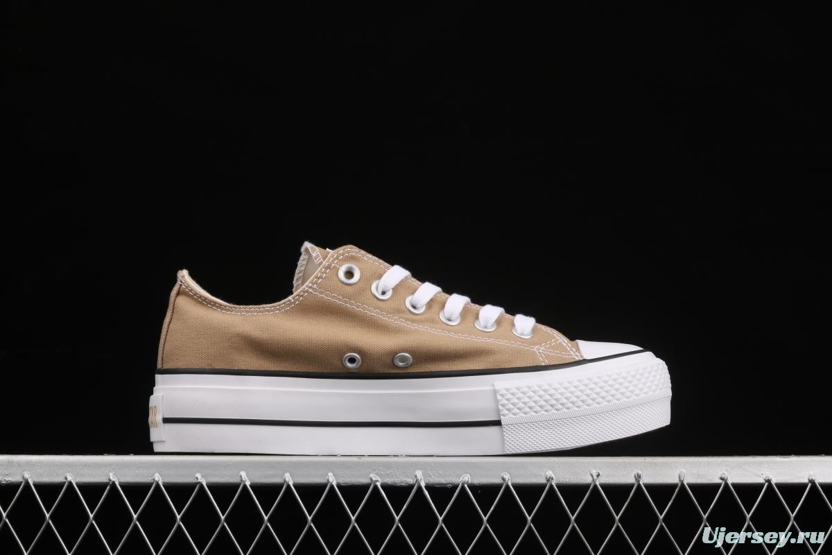 Converse All Star Lift Converse khaki full-bottomed casual shoes 5CL367