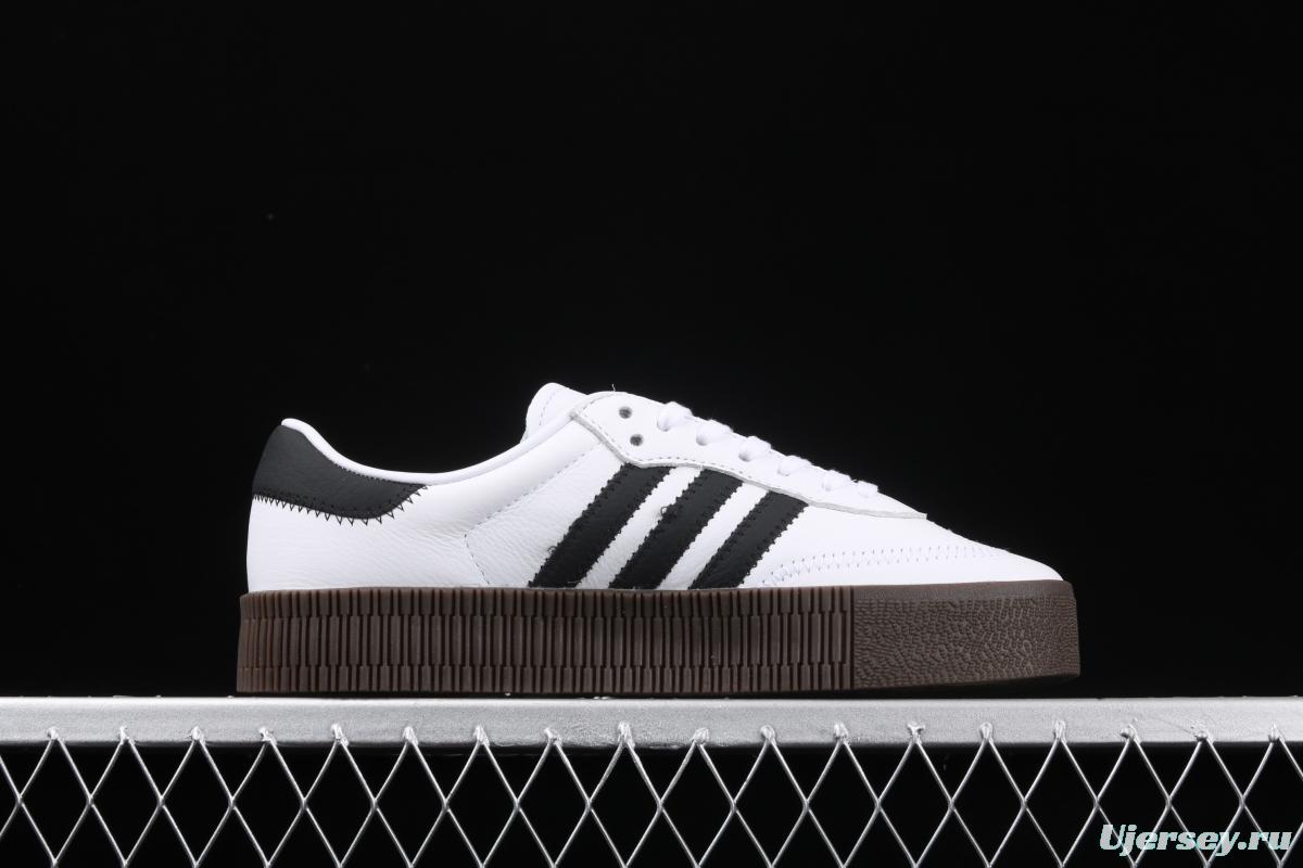 Adidas Sambarose AQ1134 clover retro black and white thick soles high board shoes