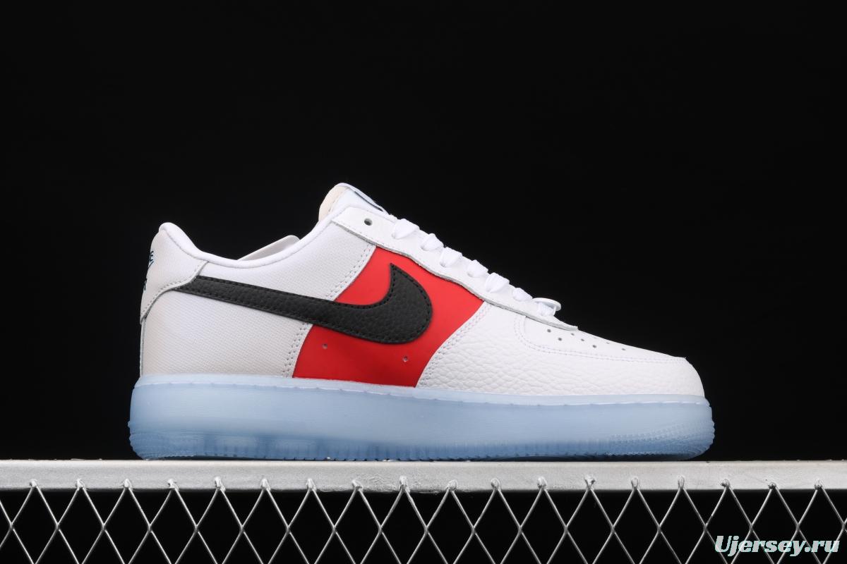 NIKE Air Force 1 Low white and red stitched transparent soles and low upper casual board shoes CT2295-110,