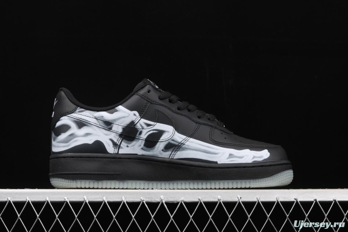 NIKE Air Force 1x 07 Skeleton QS Halloween luminous skeleton limited casual board shoes BQ7541-001