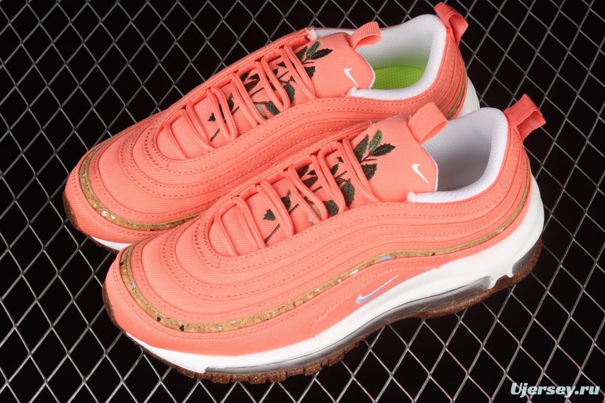 NIKE Air Max 97 SE bullet orange powder embroidered air cushion running shoes DC4012-800