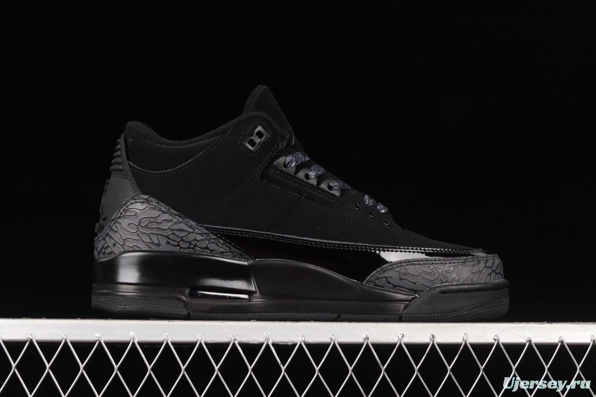 Air Jordan 3 Black Cement AJ3 matte black cement 136064-002