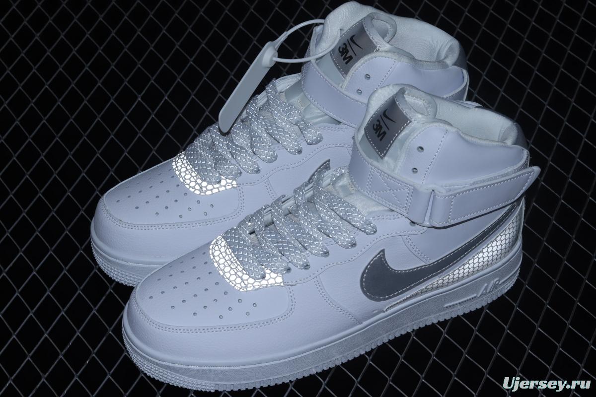 NIKE Air Force 1 High'07 Lv8 3M NBA co-named 3M reflective high-top casual board shoes CU4159-100