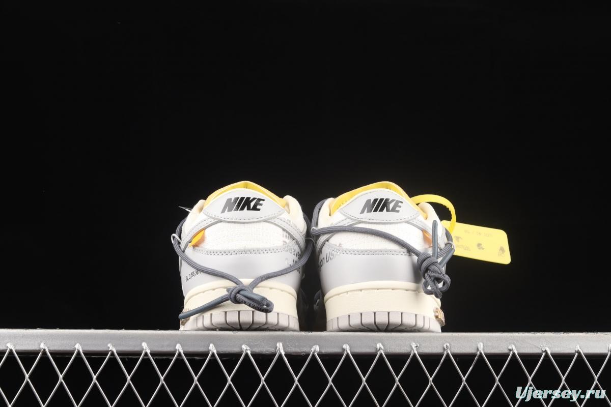 OFF-White x NIKE DUNK Low OW gray SB buckle rebound fashion casual board shoes DM1602-105