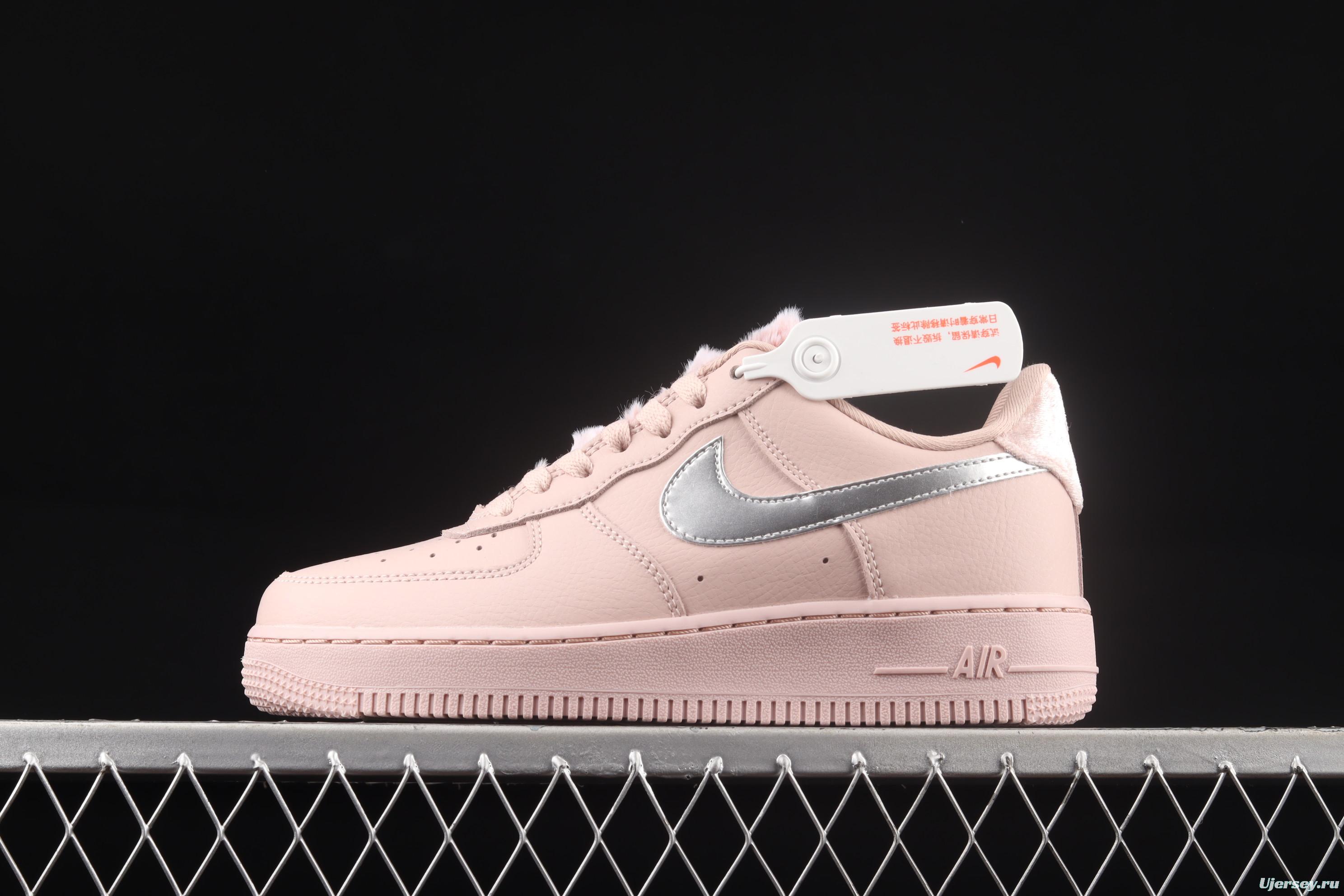 NIKE Air Force 1y07 silver pink low-top women's sports board shoes DO6724-601