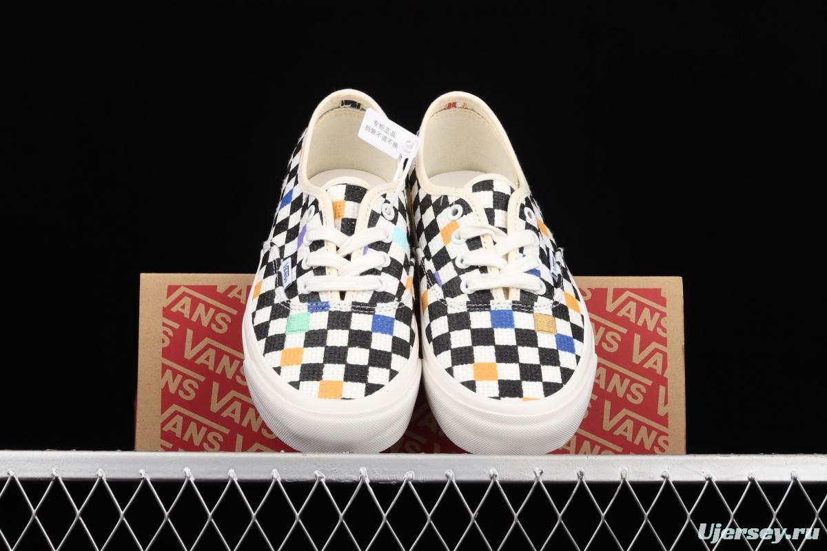 Vans Authentic new summer color matching weaving color checkerboard low upper board shoes VN0A54F29GL