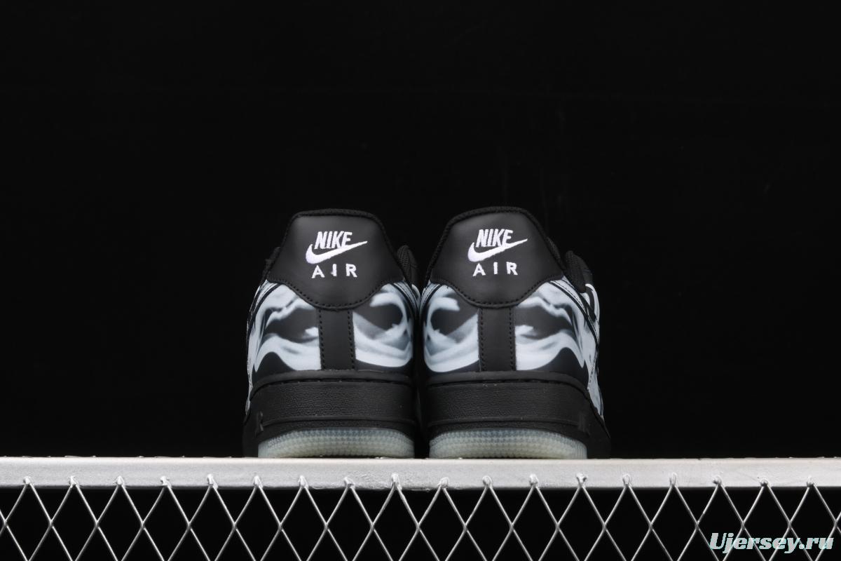 NIKE Air Force 1x 07 Skeleton QS Halloween luminous skeleton limited casual board shoes BQ7541-001