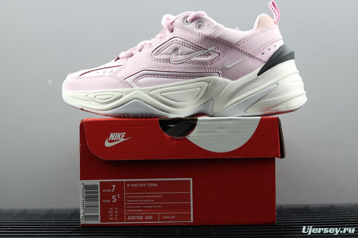 NIKE M2K Tekno pink and white color retro sports daddy shoes AO3108-600