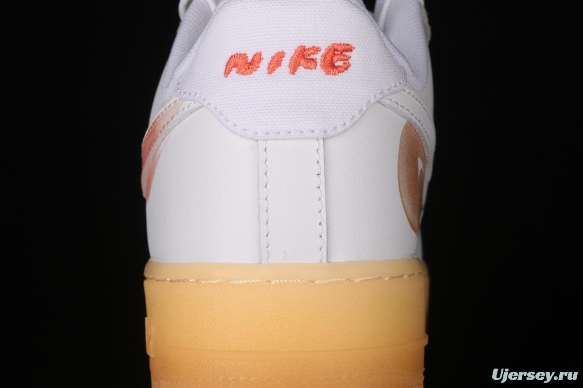 Mayumi Yamase x NIKE Flyleather Air Force 1 white hand-painted graffiti low upper shoes DB3598-100