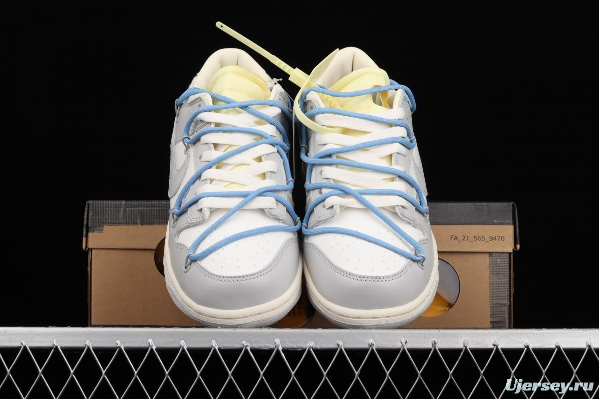 OFF-White x NIKE DUNK Low 04 of 50 OW white gray leisure sports skateboard shoes DM1602-113