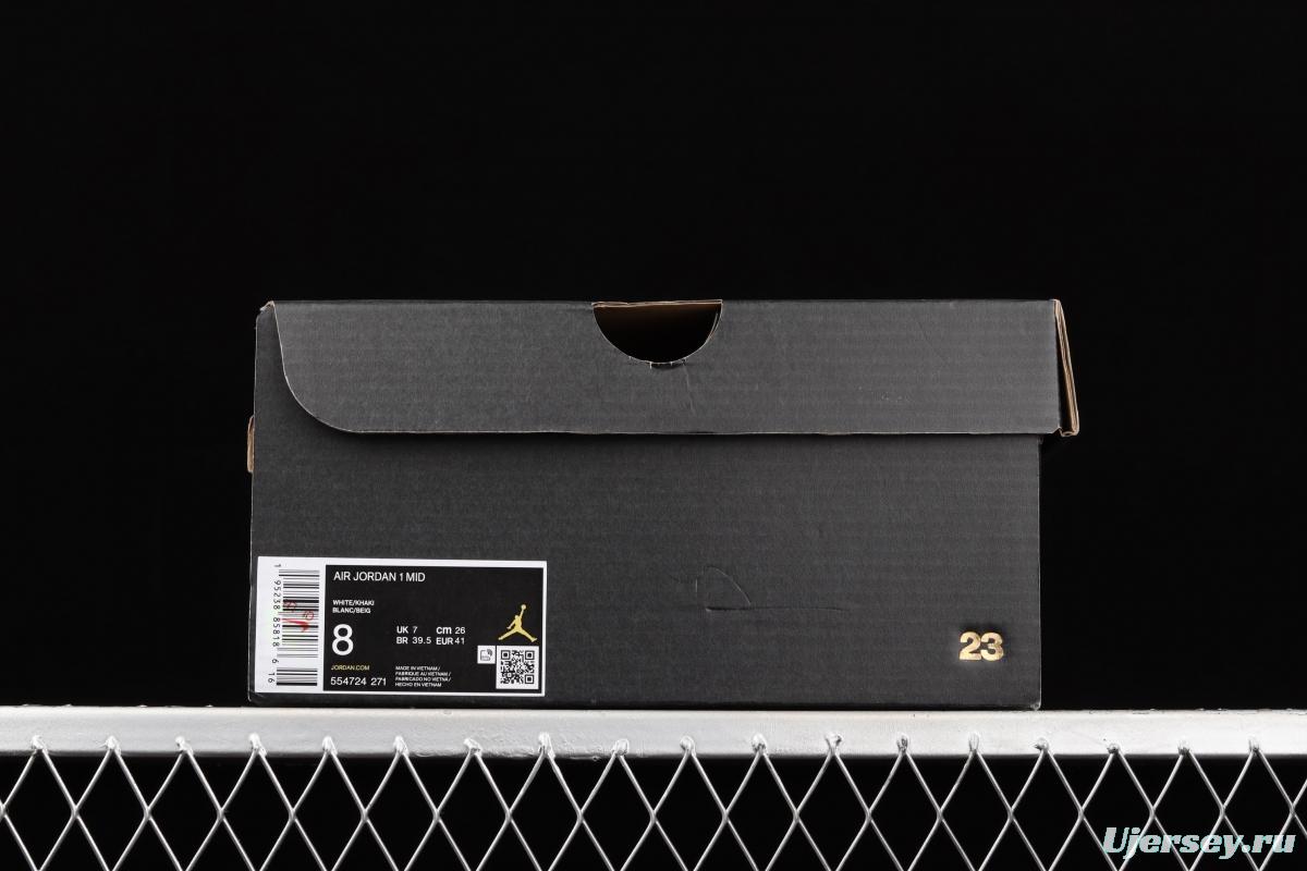 Air Jordan 1 Mid ephedra medium side cultural basketball shoes 554724-271