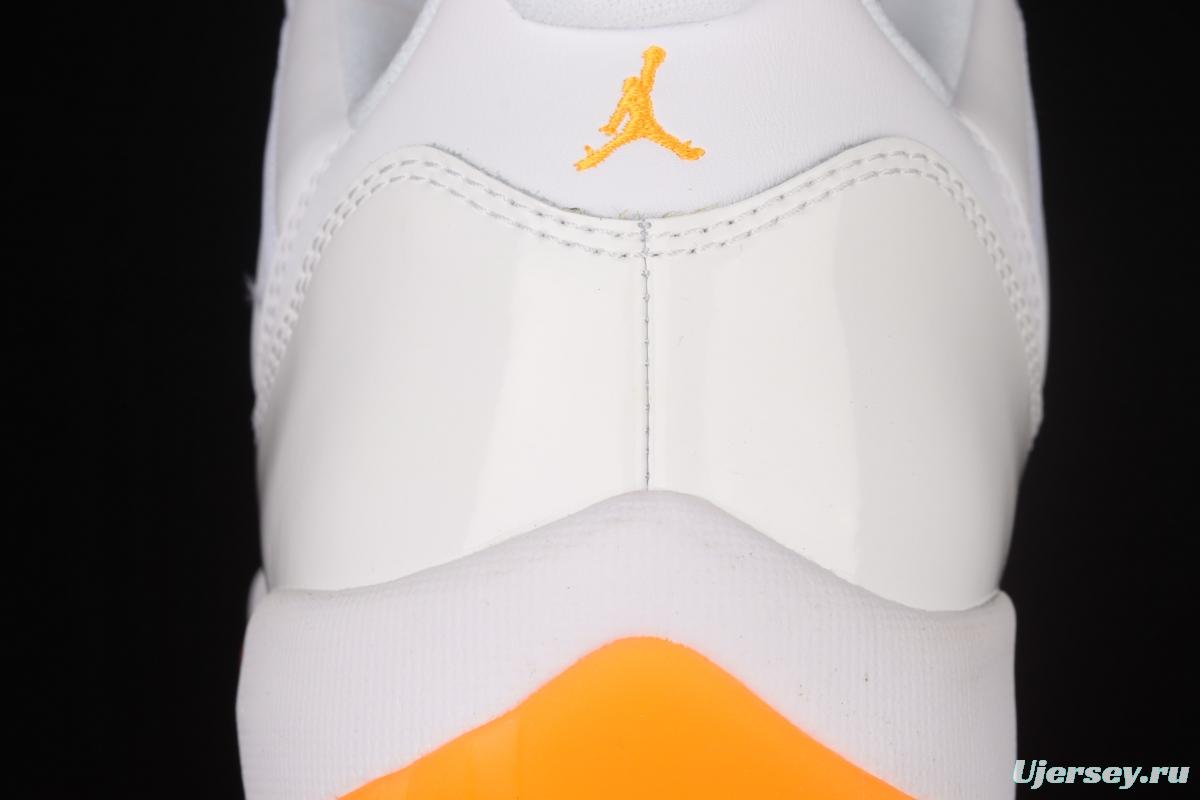 Air Jordan 11 Bright Citus 11 White Orange low Top Basketball shoes head layer True carbon AH7860-139