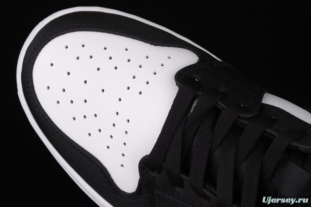 Air Jordan 1 Mid black and white black tea Zhongbang basketball shoes 852542-100