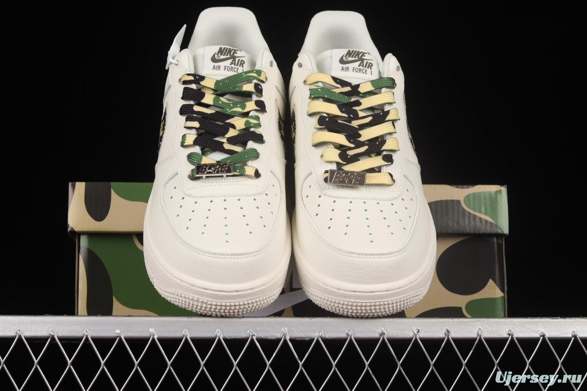 Bape x NIKE Air Force 11607 Low camouflage matching Nigo brand ape head low top casual board shoes AA1365-118,