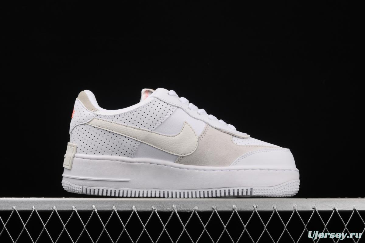 NIKE Air Force 1 ShAdidasow light weight heightened low-top board shoes CZ8107-100