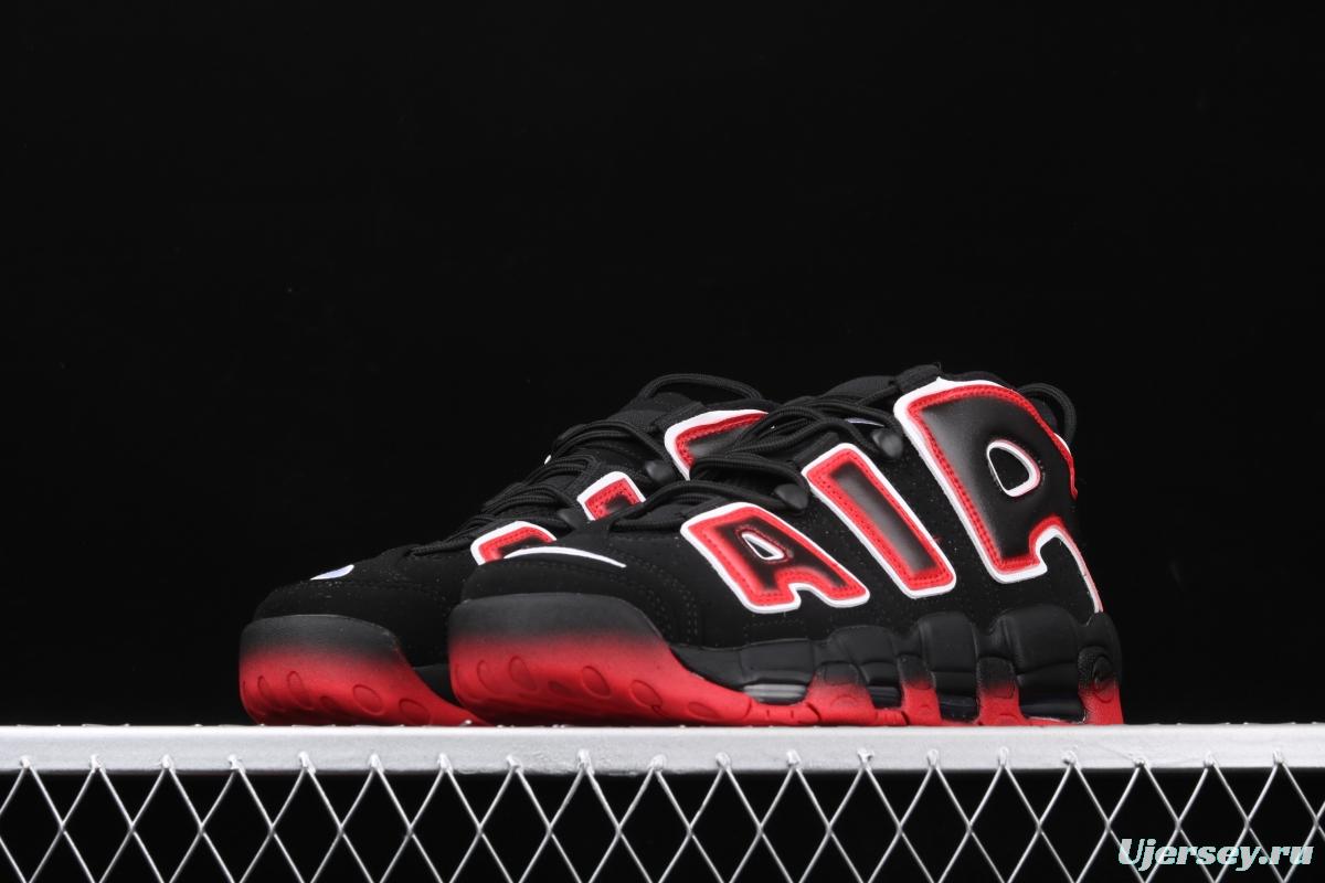 NIKE Air More Uptempo 96 QS Laser Crimson Pippen initial series classic high street leisure sports culture basketball shoes black lava gradual red and white CJ6129-001