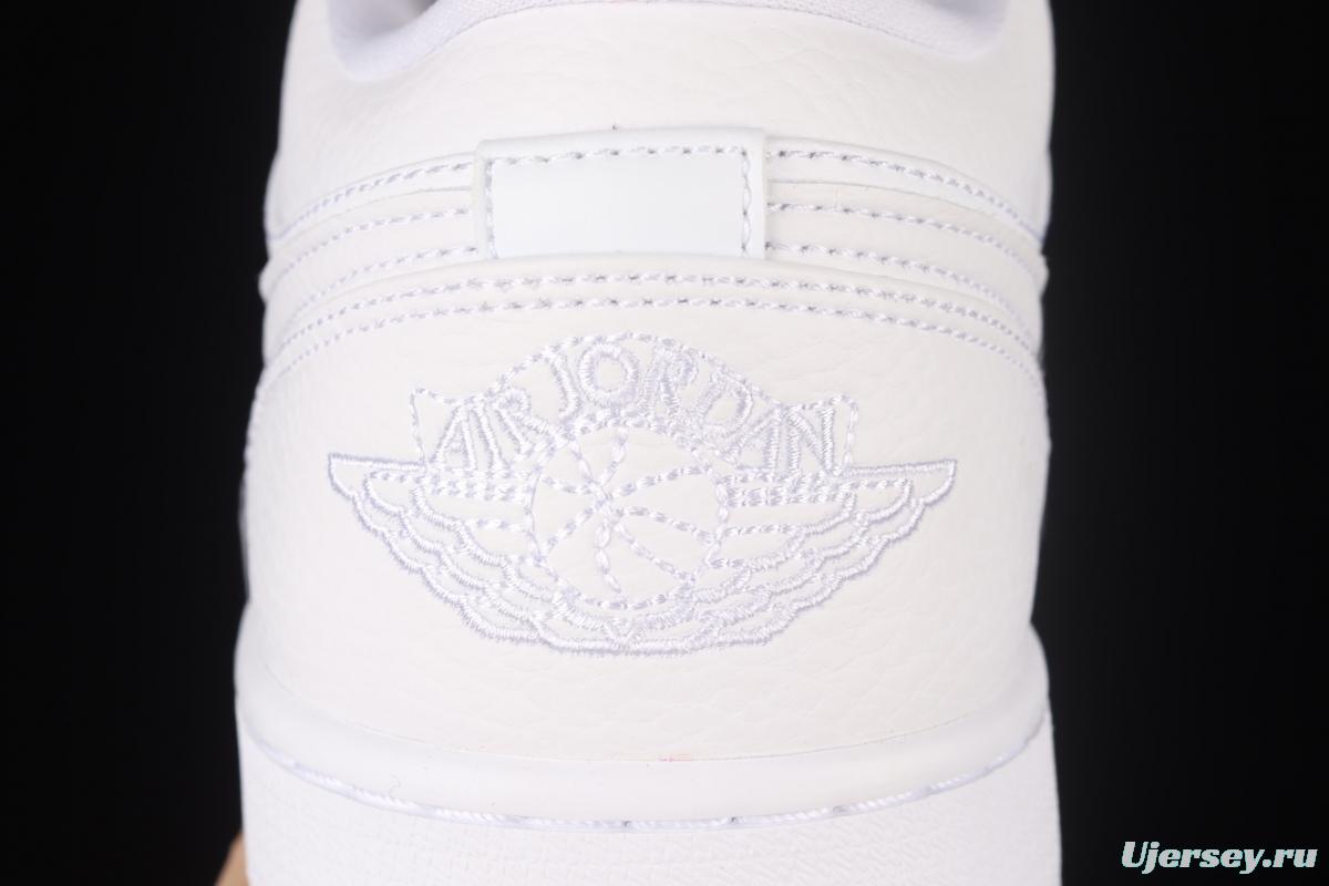 Air Jordan 1 Low pure white low-top cultural basketball shoes 553558-130